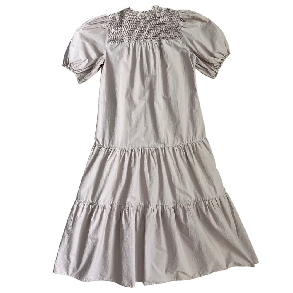 Christy Lynn Eleanor Poplin Puff Sleeve Button Front Maxi in Blush Size Large - Picture 10 of 12